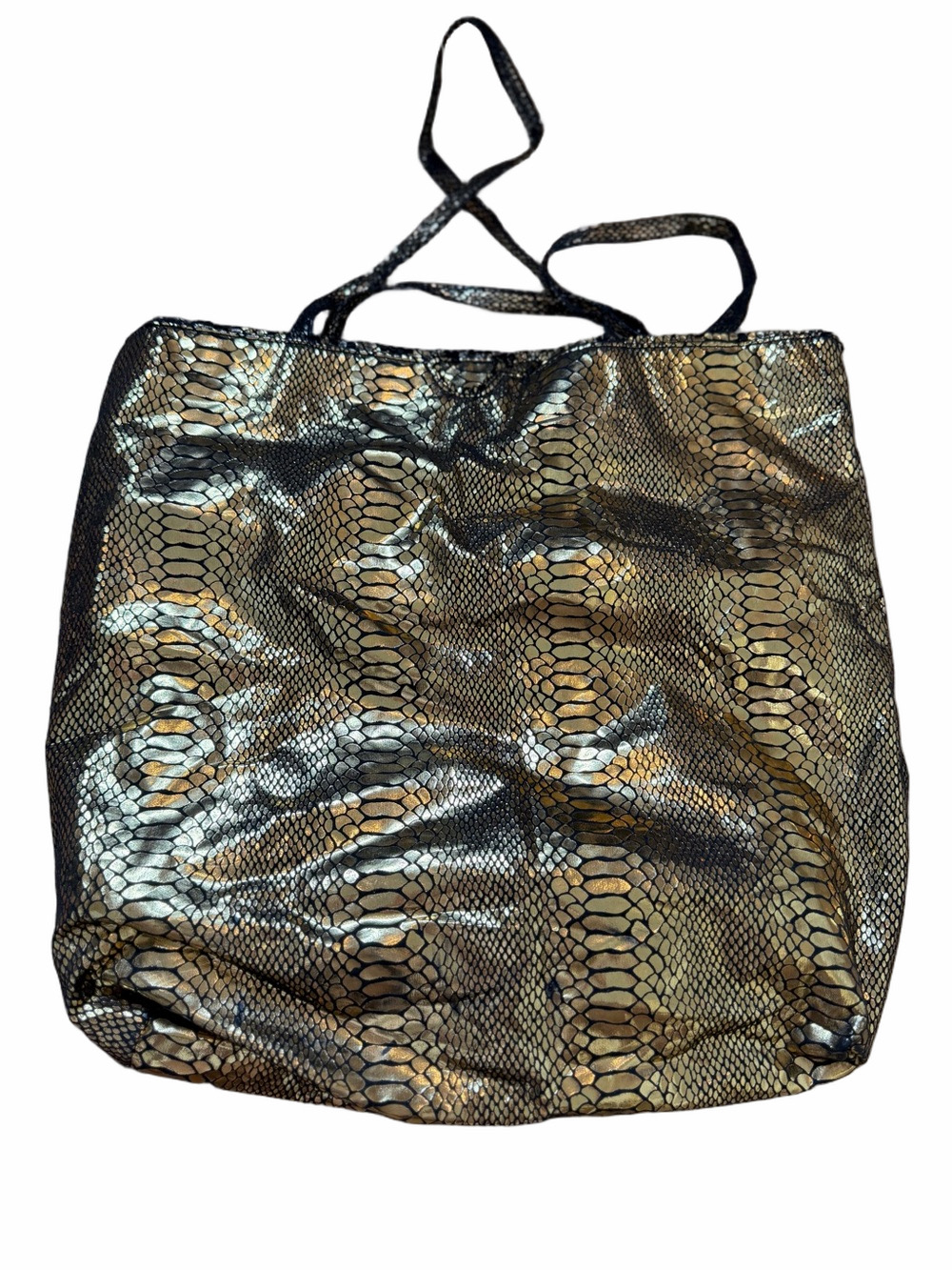 Falchi by Carlos Falchi Metallic Copper Snake Print Tote Bag One Size